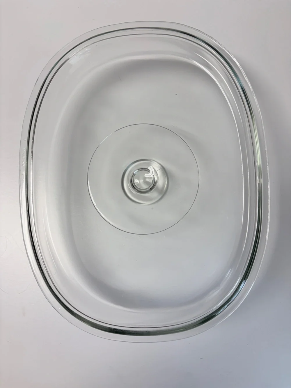Pyrex DC 1 1/2 C A Clear Glass Oval Replacement Lid Rim Marked 32